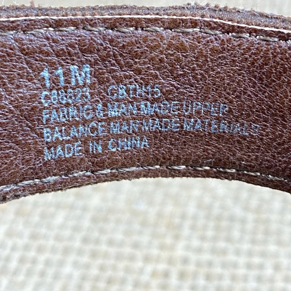 Born clog brown striped  ankle strap boc heeled women sz 11M - Picture 9 of 10